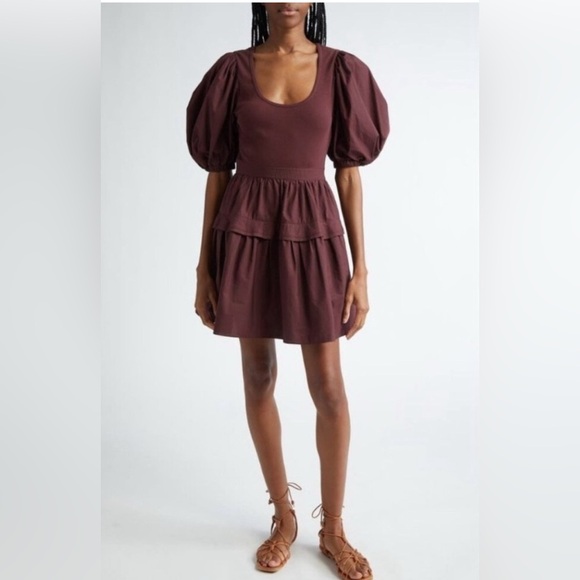 NWT Ulla Johnson Tilda Mixed Media Women’s Brown Minidress Small - Picture 4 of 8